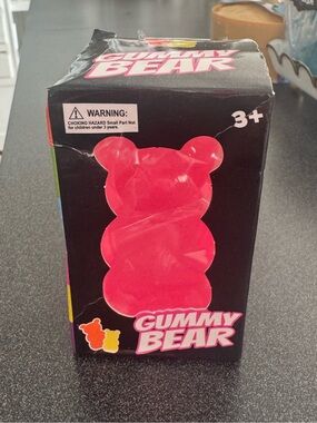 NWT  🧸 Squishy Gummy Bear Kids Toy - Bright Pink Plush Figure